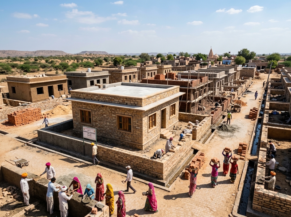 Rural housing in Rajasthan, the focus of Project Aangan